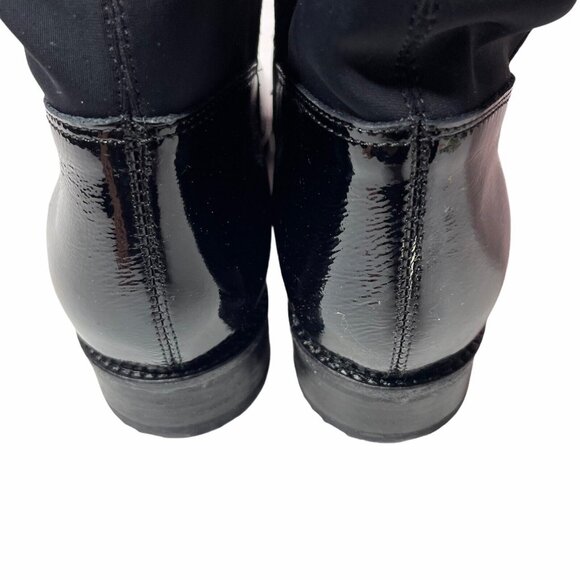 Aldo Byssa Over the Knee Boots Black Pull on Leather Stretch Back 6.5 - Picture 8 of 8